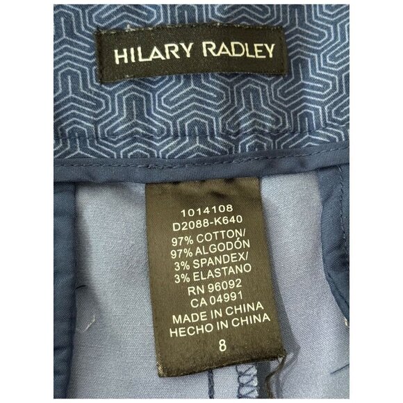 Hilary Radley Stretch Slim Leg Crop Pants in Blue Women's Size 8 - Picture 4 of 9